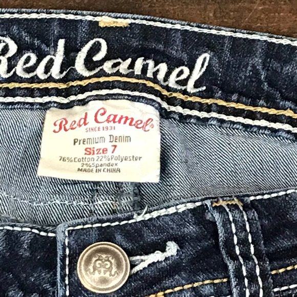 Red Camel Embellished Flap Pocket Skinny Jeans - Picture 11 of 15